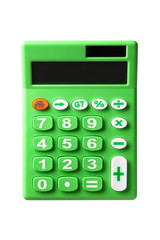 green calculator isolated on white background
