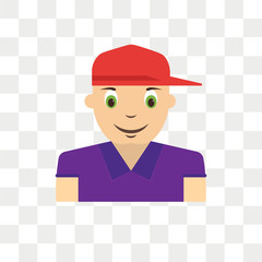 Boy kid avatar vector icon isolated on transparent background, Boy kid avatar logo design