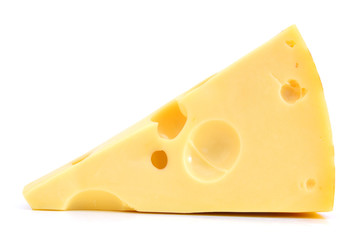 piece of cheese isolated on a white background