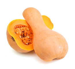 Butternut squash isolated on white background