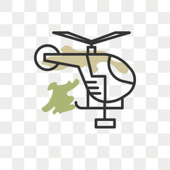 Helicopter vector icon isolated on transparent background, Helicopter logo design