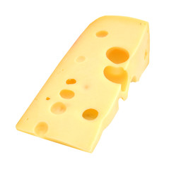 Cheese on white background