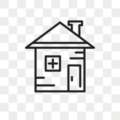 Home vector icon isolated on transparent background, Home logo design