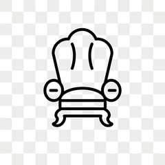 Armchair vector icon isolated on transparent background, Armchair logo design