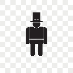 Fat Man With Hat and Moustache vector icon isolated on transparent background, Fat Man With Hat and Moustache logo design
