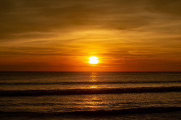 Deep and Rich ORange Sunset at Karon Beach