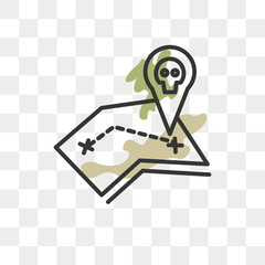 Map vector icon isolated on transparent background, Map logo design