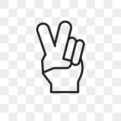 Victory vector icon isolated on transparent background, Victory logo design