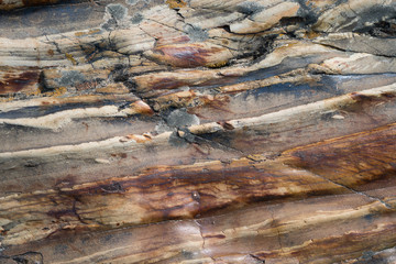 Layers of rock wall
