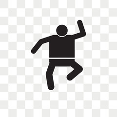 Dancing Man vector icon isolated on transparent background, Dancing Man logo design