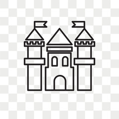 Castle vector icon isolated on transparent background, Castle logo design