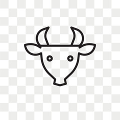 Cow vector icon isolated on transparent background, Cow logo design