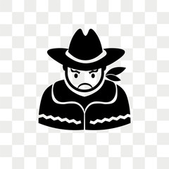 Cowboy vector icon isolated on transparent background, Cowboy logo design