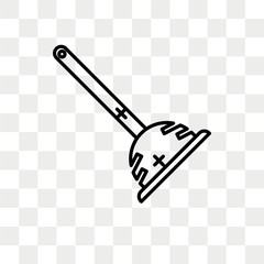 Plunger vector icon isolated on transparent background, Plunger logo design