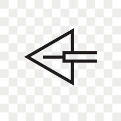 Left arrow vector icon isolated on transparent background, Left arrow logo design