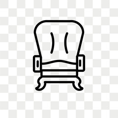 Armchair vector icon isolated on transparent background, Armchair logo design
