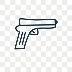 Gun vector icon isolated on transparent background, Gun logo design