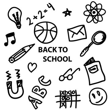 Back to School poster with doodles