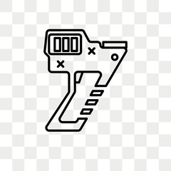 Nail gun vector icon isolated on transparent background, Nail gun logo design