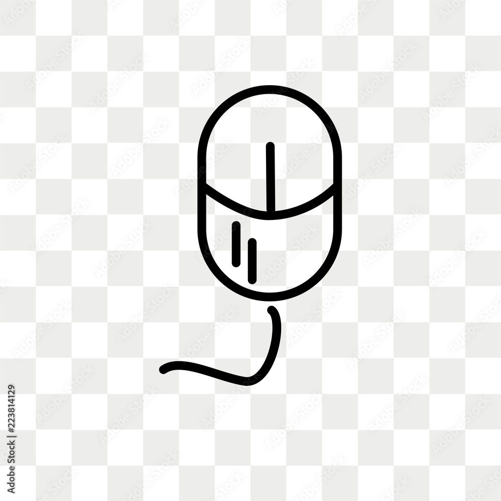 Fototapete wireless mouse vector icon isolated on transparent background, wireless mouse logo design