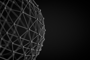 Molecular sphere on dark background