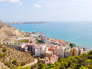 Fototapeta premium Vew from the Castillo de Santa Barbara at the sea. Alicante, Spain