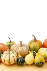 Group of colorful pumpkins