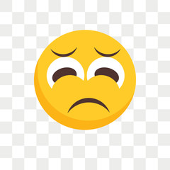 Sad vector icon isolated on transparent background, Sad logo design