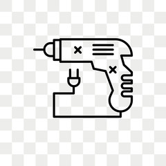 Driller vector icon isolated on transparent background, Driller logo design