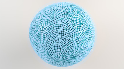 Fototapeta na wymiar Blue sphere on the white surface
