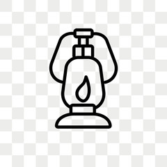 Oil lamp vector icon isolated on transparent background, Oil lamp logo design