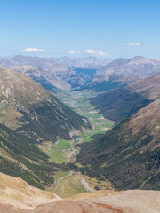 Village of Livigno, mountain valley