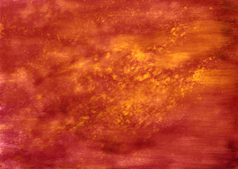 Orange-yellow grunge in watercolor.