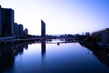 Fototapeta na wymiar Brisbane River, South Bank, Queensland at Dawn
