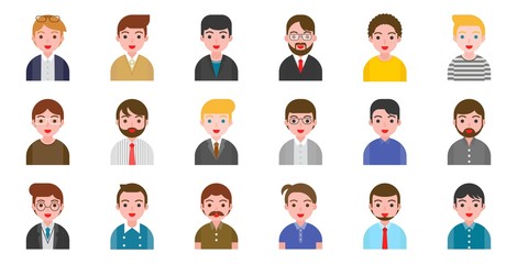 Office business male people avatar character in flat design