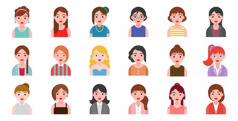 Female office character business people in flat design