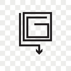 Down arrow vector icon isolated on transparent background, Down arrow logo design