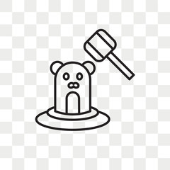 Whack a mole vector icon isolated on transparent background, Whack a mole logo design