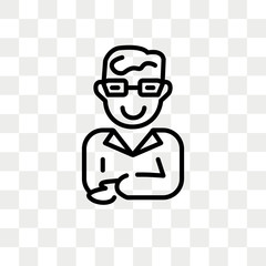Nerd vector icon isolated on transparent background, Nerd logo design
