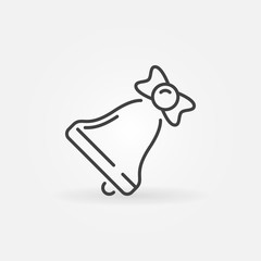 Christmas Bell vector icon in thin line style