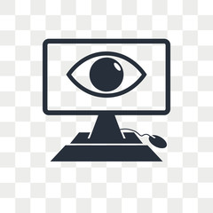 Computer vision vector icon isolated on transparent background, Computer vision logo design