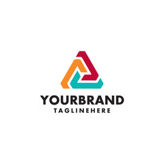 Logo template. Modern vector abstract triangle creative sign or