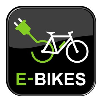 Schwarzer E-Bike Button