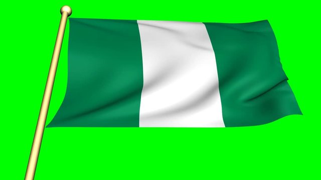 flag of nigeria  on green screen