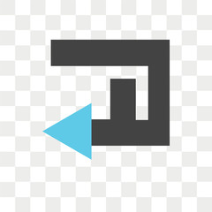 Left arrow vector icon isolated on transparent background, Left arrow logo design