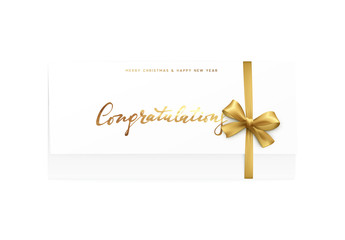 Paper card with the word congratulations