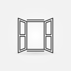 Opened window icon. Vector symbol in linear style