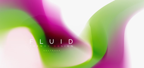 Color flowing wave, trendy liquid design template