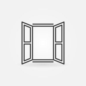 Opened window icon. Vector symbol in linear style