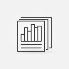 Document papers outline vector icon. Business report sign